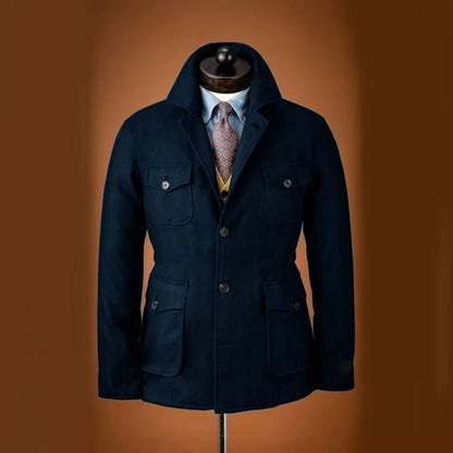 Men's Tweed Jacket Tuxedo Woolen Suit High Quality Costumes Wool Single Breasted Casual Slim Fit Male Blazers Autumn Winter