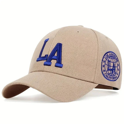 Unisex LA Leter Embroidery Snapback Baseball Caps Spring and Autumn Outdoor Adjustable Casual Hats Sunscreen Hat