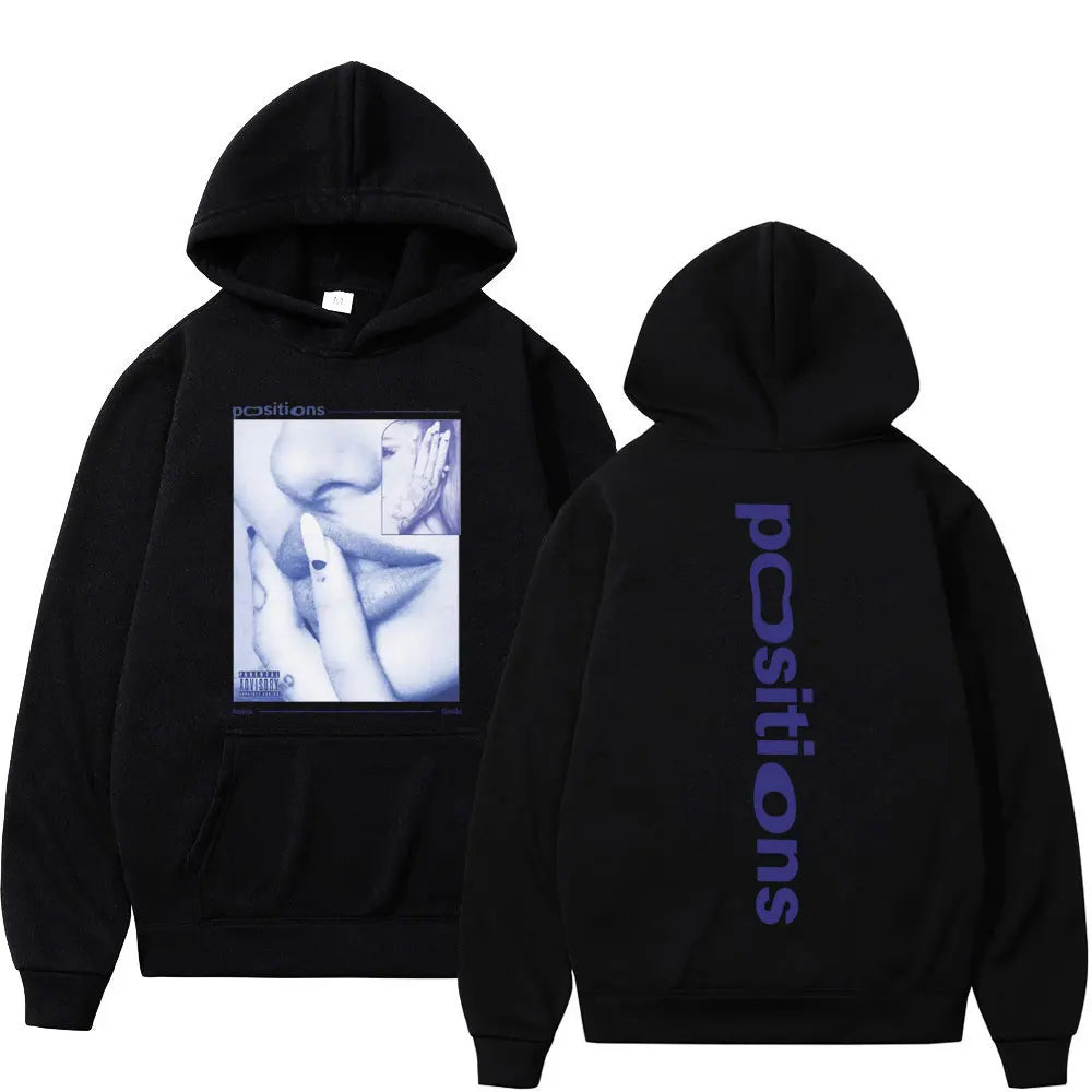 Ariana Grande Positions Album Retro Graphichoodie Men Women Aesthetic Trendy Pullover Long-sleeved Oversized Casual Sweatshirt