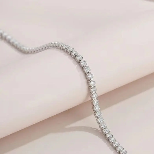 Bracelet de tennis ajustable en argent sterling 925 avec moissanite de 4,4 carats - Design de tempérament tendance - Luxe léger pour femme