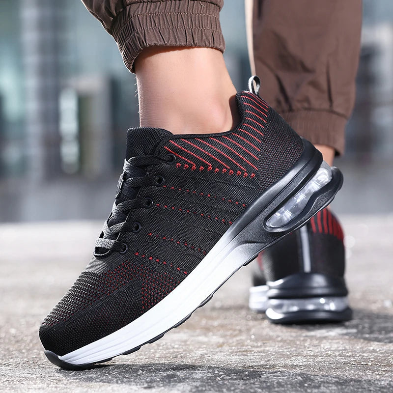 Lightweight Safety Shoes Women Men Air Cushion Work Sneakers Steel Toe Shoes Construction Safety Boots Anti-smash Work Shoes