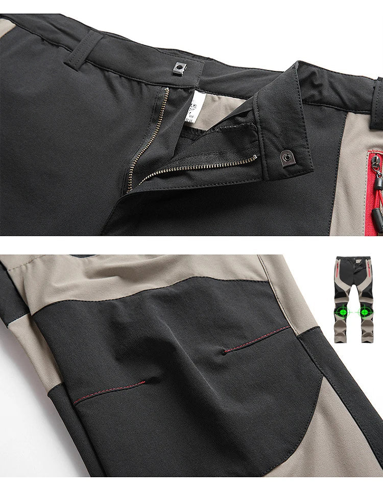 Outdoor Quick Drying Pants For Men Sports Breathable Spring Hiking Pants Elastic Casual Camping Fishing Trousers Splicing Colors
