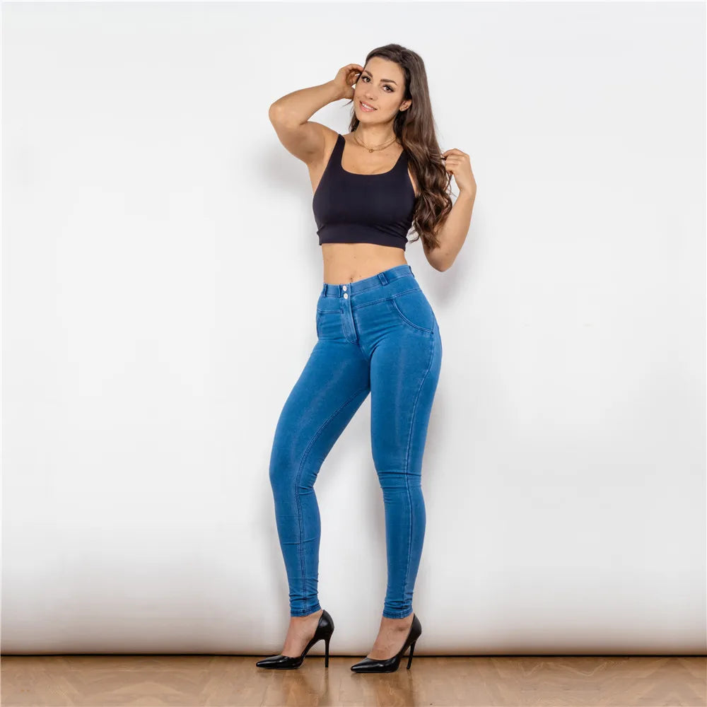 Melody Butt Lift Jeans Stretch Shapewear For Women Tight Vintage Jeans High Elasticity Jeggings