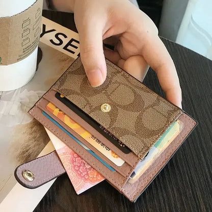 Monogram Ultra-thin Ins Style Porte-cartes Mode Mini Courte Enveloppe Pour Femmes Appliques Porte-cartes et porte-identité Portefeuille de cartes de crédit