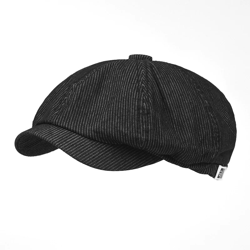 Stripe Newsboy Cap Peaky Casual Octagonal Hat Vintage Soft Berets Cap Visor Gatsby Flat Ivy Hat Four Seasons