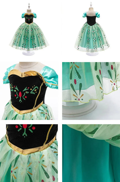 Children Princess Clothing Kids Elsa Anna Cinderella Rapunzel Party Cosplay Dresses Little Girls Christmas Halloween Dress Up