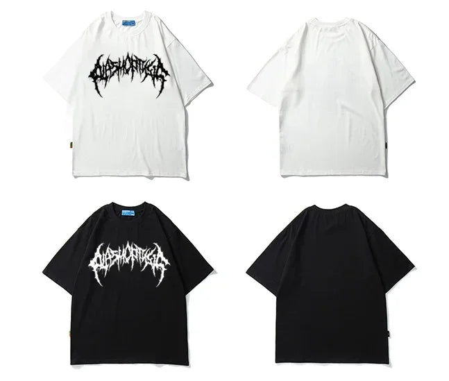 Men's Y2K T-Shirt Basketball Graphic Street Hip Hop Goth Summer Y2K Print Harajuku Short Sleeve Cotton Top Oversized T-Shirt Set