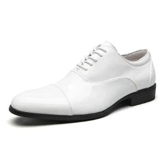 Classic Patent Leather Shoes Men Glossy Leather Shoe Man Formal Business Office Lace Up Wedding Shoes Plus Big Size 38-49