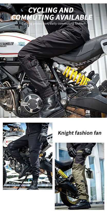 Men's Motorcycle Pants Winter Plus Fluff Warm Windproof Splash-proof Water Riding Trousers With CE Protective Accessories