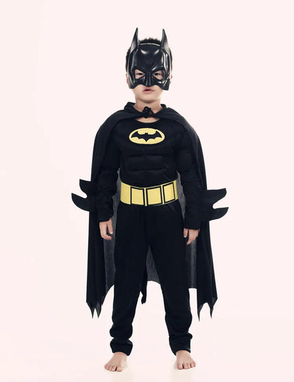 Halloween Children Boys Bat Cosplay Costume Batboy Fancy Black Superhero Cosplay Kids Costume Outfits Comic Masquerade Evening