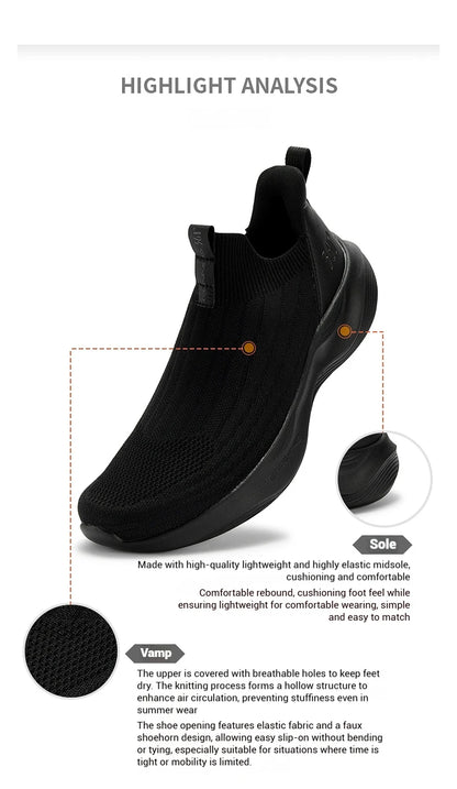 Lightweight Slip-On Men Running Shoes Breathable Mesh Upper Cushion Comfort Soft Soled Male Sneakers 672542215F