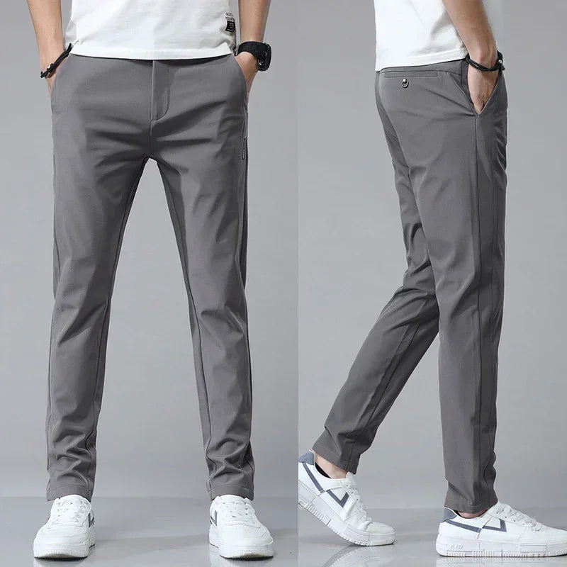 Spring Summer Ultra-thin Men's Stretch Slim Straight Casual Pants High Quality Fashion Breathable Golf Sports Trousers