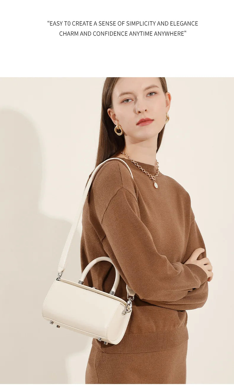 Genuine leather woman bag shoulder bag Handbags ladies crossbody bags luxury designer minimalism bag mini bag white