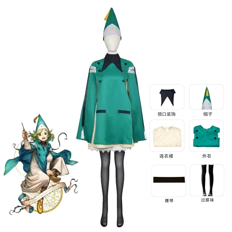 Anime Witch Hat Atelier Coco Cosplay Costume Cloak Dress Skirt Hat Stockings Neckwear For Women Girls Qifrey's Atelier Party