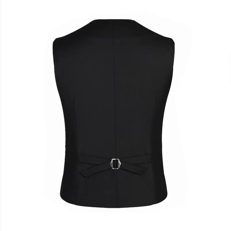 Men Suit Vest British Style Solid Single-breasted Sleeveless Male Waistcoat Slim Breathable Business Casual Man Vest