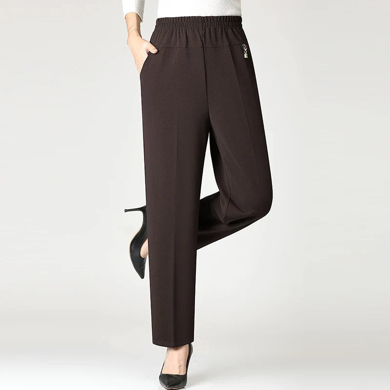 2025 Autumn Fashion Pants Brand Elastic Waist Size Women's Plus Size Thin Pants Casual Office Outdoor Pants