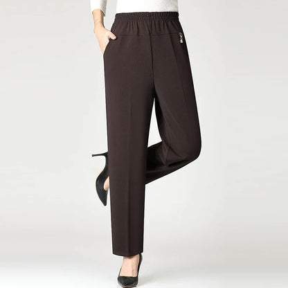 2025 Autumn Fashion Pants Brand Elastic Waist Size Women's Plus Size Thin Pants Casual Office Outdoor Pants