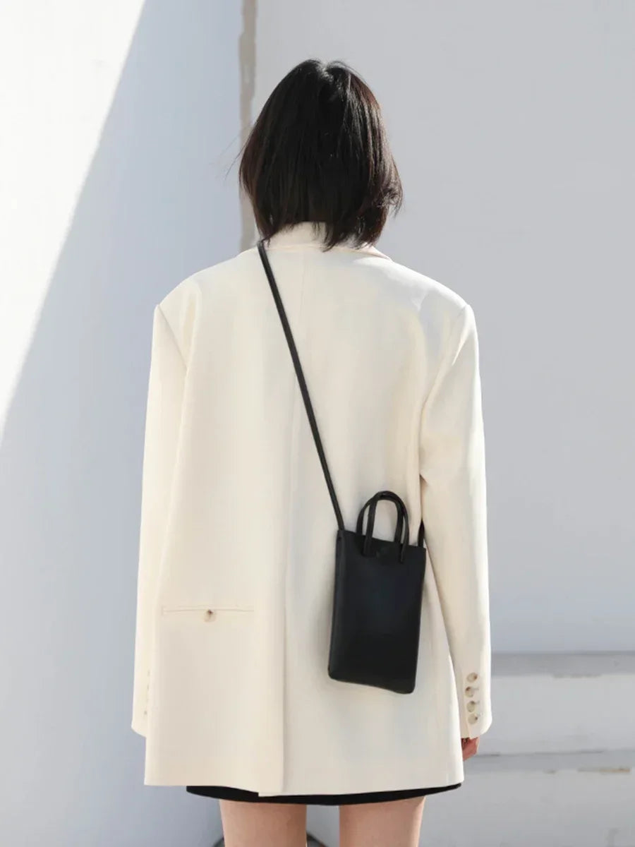 Women's Blazer Korean Casual Solid Long Sleeve Coats All-match Office Lady Elegant Fashion Clothing Spring Autumn 2026