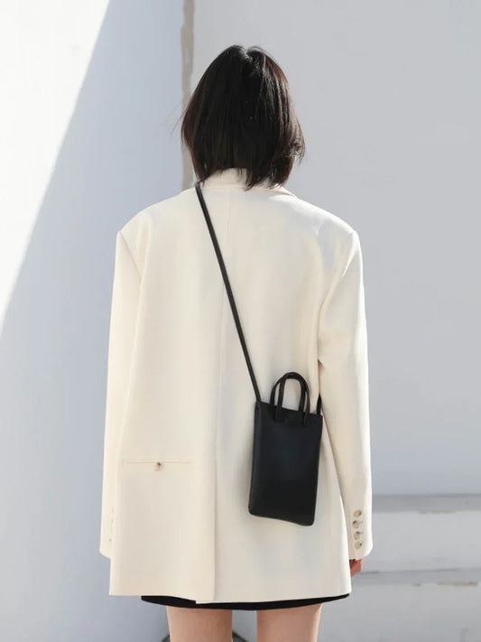 Women's Blazer Korean Casual Solid Long Sleeve Coats All-match Office Lady Elegant Fashion Clothing Spring Autumn 2026