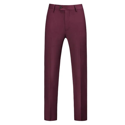 19 Colors High Quality Men's Solid Color Slim Fit Suit Pants Fashion Formal Business Social Groom Wedding High End Trousers