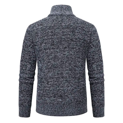 Men Cardigan Sweater Coat 2025 Autumn Winter Korean Warm Thickened Stand Collar Zipper Solid Casual Jacket Fashion Men Clothing