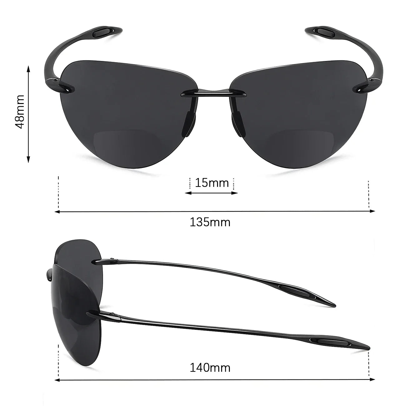 Sports Sunglasses for Men Women Tr90 Rimless Frame for Running Fishing Golf Surf Driving MJ8008