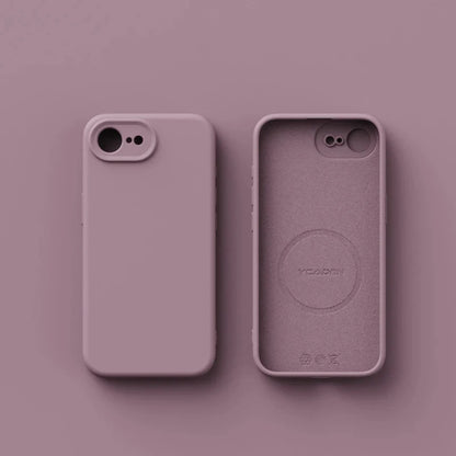 حافظة هاتف فاخرة مغناطيسية أصلية من السيليكون السائل لهاتف iPhone 17E 16E غطاء خلفي بملمس جلدي غير لامع (فاندا)