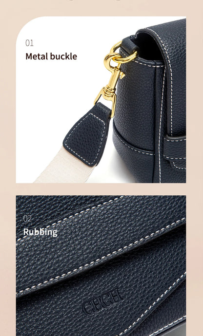 Shoulder Bag Simple High Quality Grey Texture Flip Cover Bag Soft Square Bag Women's Commuter