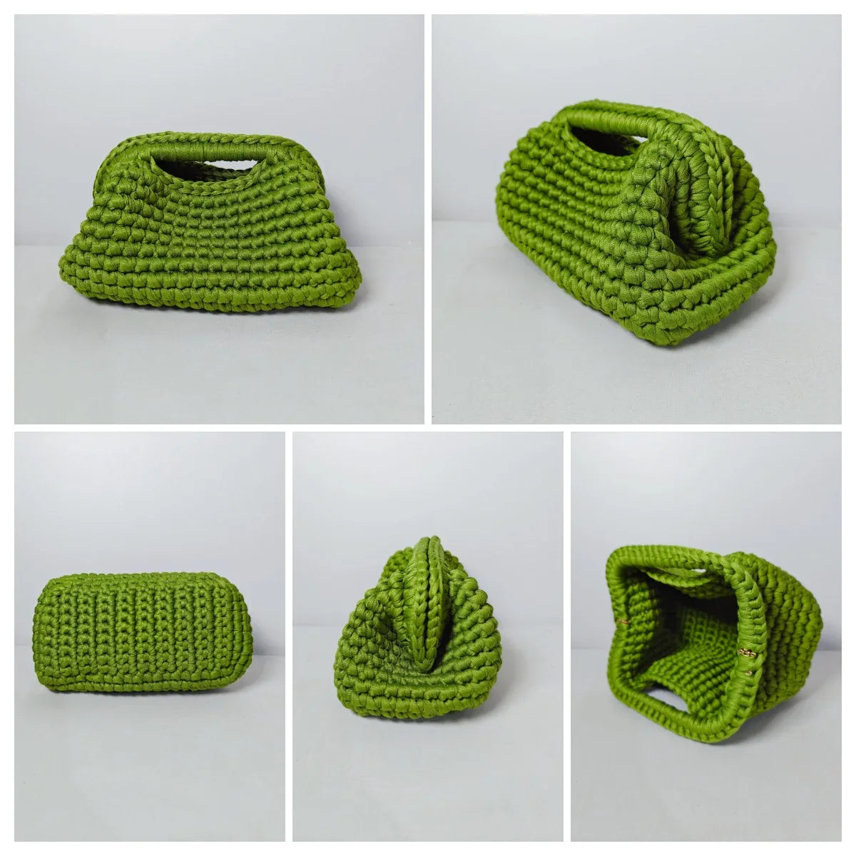 Yingzi Small Crochet Cluth Bag with Handle Handmade Evening Bag Makeup Bag