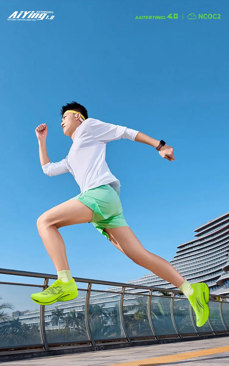 Carbon Plate Sports Shoes Marathon Professional Running Shoes Shock Absorbent Breathable Jogging Shoes Unisex 095