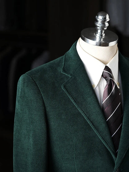 High-Quality Corduroy Men Suits 1 Pieces Classic Casual Single Breasted Groom Tuxedos Tailor Made Jackets Male Blazers Costume