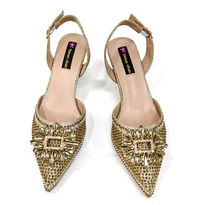 2025 Luxury Italian Design Women's Party Heels and Matching Handbag Set - Perfect for African Weddings and Special Occasions