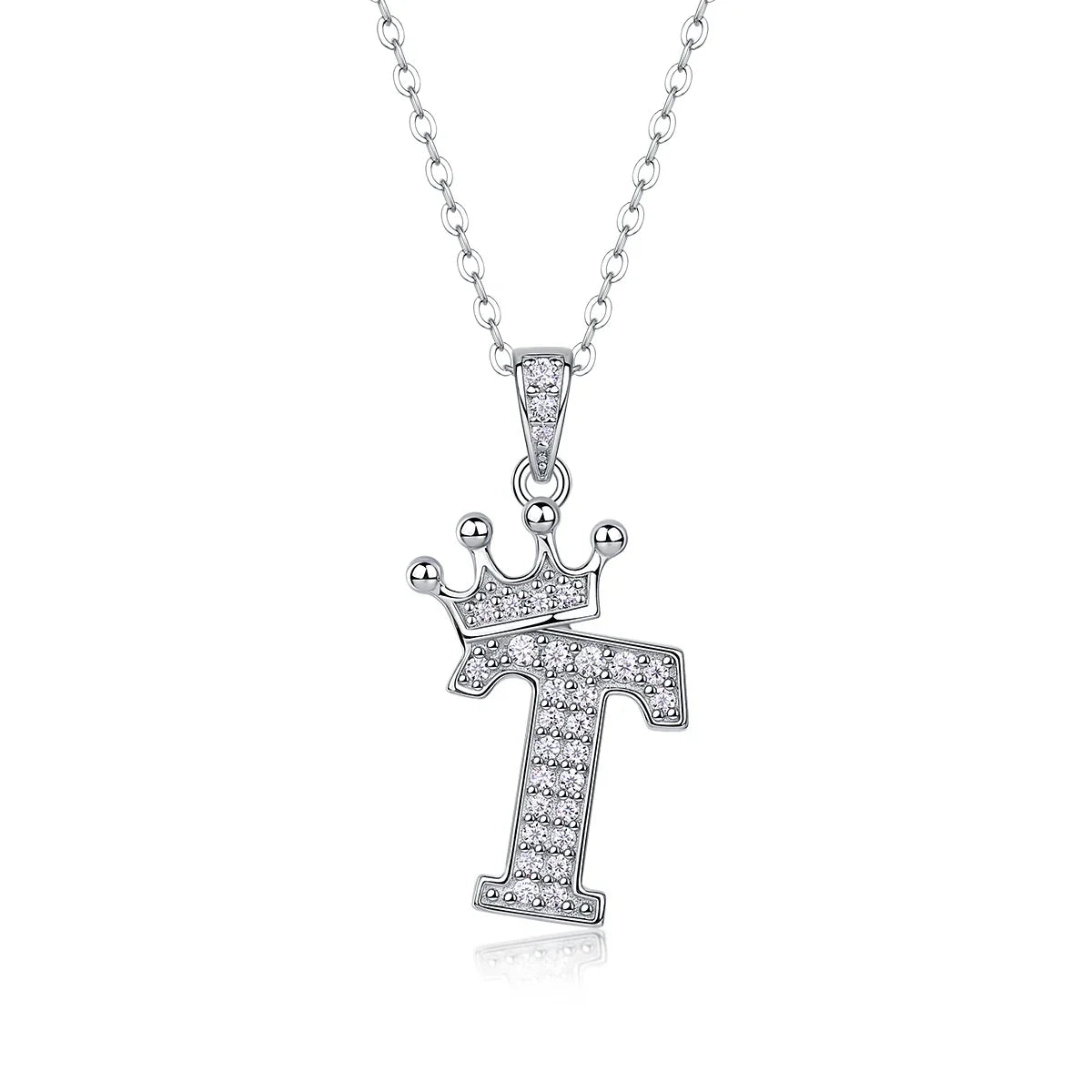 925 Silver Initial Necklace Sparkling Full Moissanite Diamond Pendant Charm Necklaces for Women Letter Name Choker Jewelry Gift