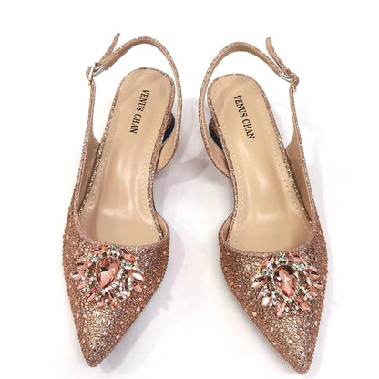 Royal Blue Sandals for Women 2024 Luxury Wedding Pumps Med Heels Rhinestone Design Party Shoes and Bags Set