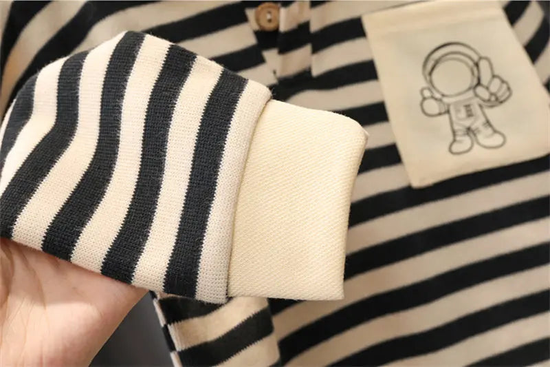 New Spring Autumn Kids Boys Clothes Strips Hoodies Jeans 2Pcs/Set Outfit Infant Kids Sport Casual Clothing Tracksuits 0-5 Years