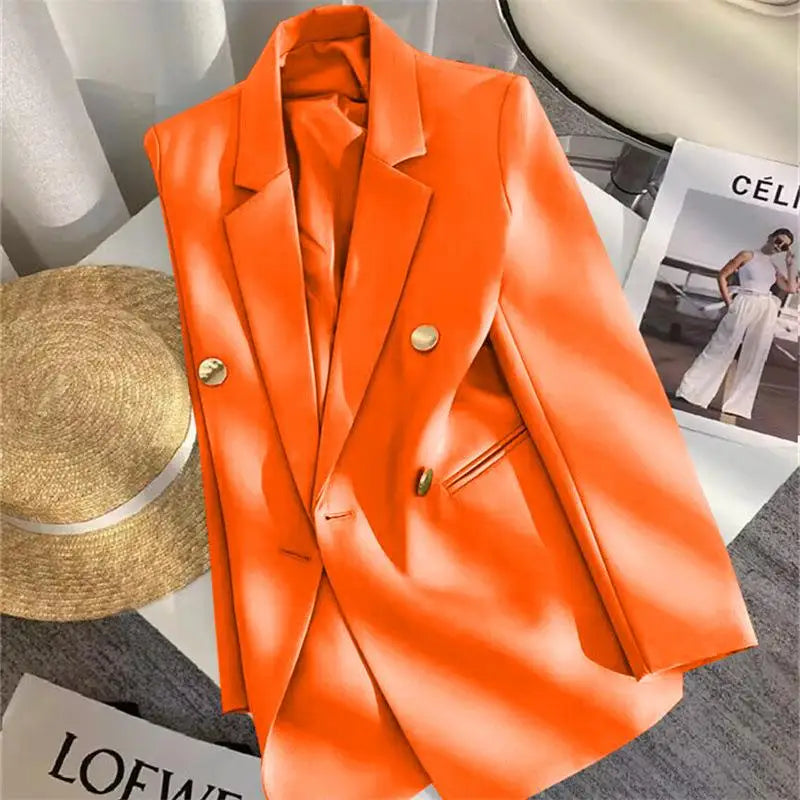 Women's Casual  Jaet Coat 22 Colors Small Suit Outerwear Long Sve Commute Sle Pure Color Spring Season