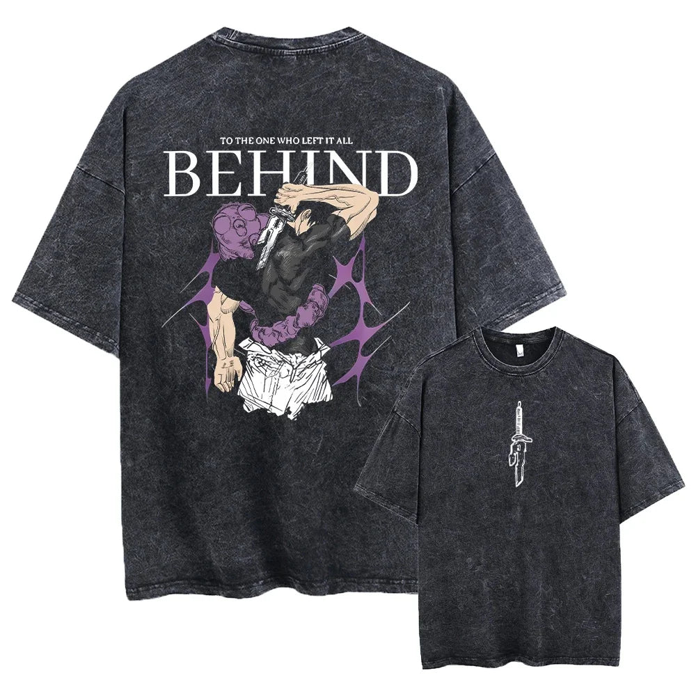 Gojo Satoru Jujutsu Kaisen Women Tshirt Washed Cotton T-shirt T Shirt Men Clothing Summer Short Sleeve Tees Streetwear