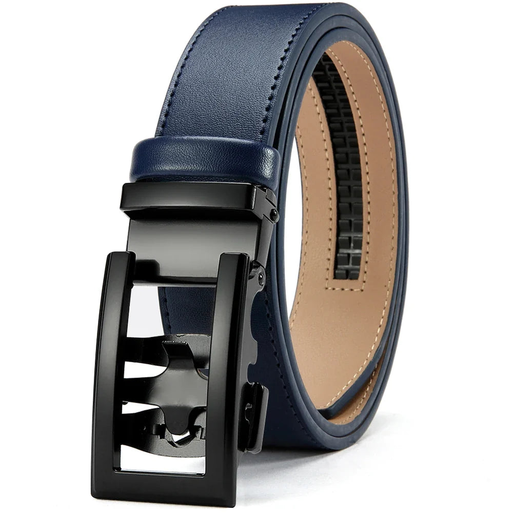 DOOPAI New Mens Belt Hollow Automatic Mens Belt Genuine Leather Luxury Belt  For Men Belt Male Strap Male Metal Automatic Buckle