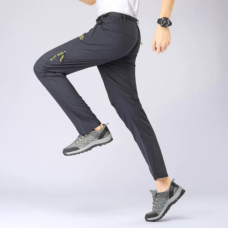 5XL Summer Quick Dry Hiking Pants Men Stretch Waterproof Tactical Pants Zipper Pockets Trousers Lightweight Fishing Pants