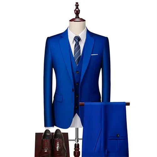 2026 New Men's Suit 3-Pieces Set (Jacket+Pants+Vest) Wedding/Party/Office Coat and Vests Trousers, Asian Sizes M-5XL 6XL.