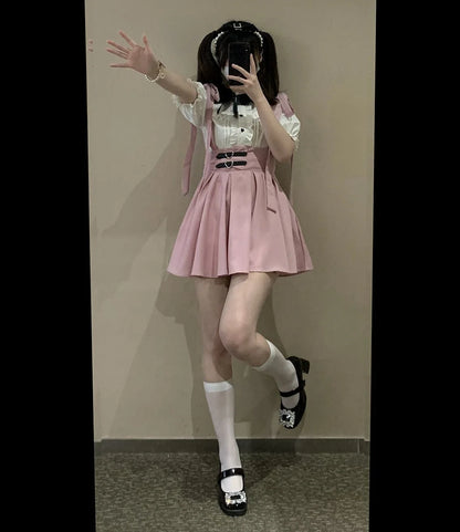 Japanese Gothic Y2k Lolita Skirt Women Elegant Sweet Lace Ruffles Ribbon Bandage Mini Skirts Girls Sexy Cute Punk Party Skirt