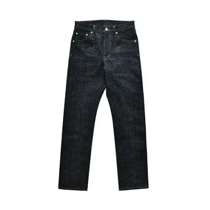 Mens Jeans cotton linen Selvedge Sanforized Raw Denim Jeans for Men Straight Fit Silver Button 19 oz