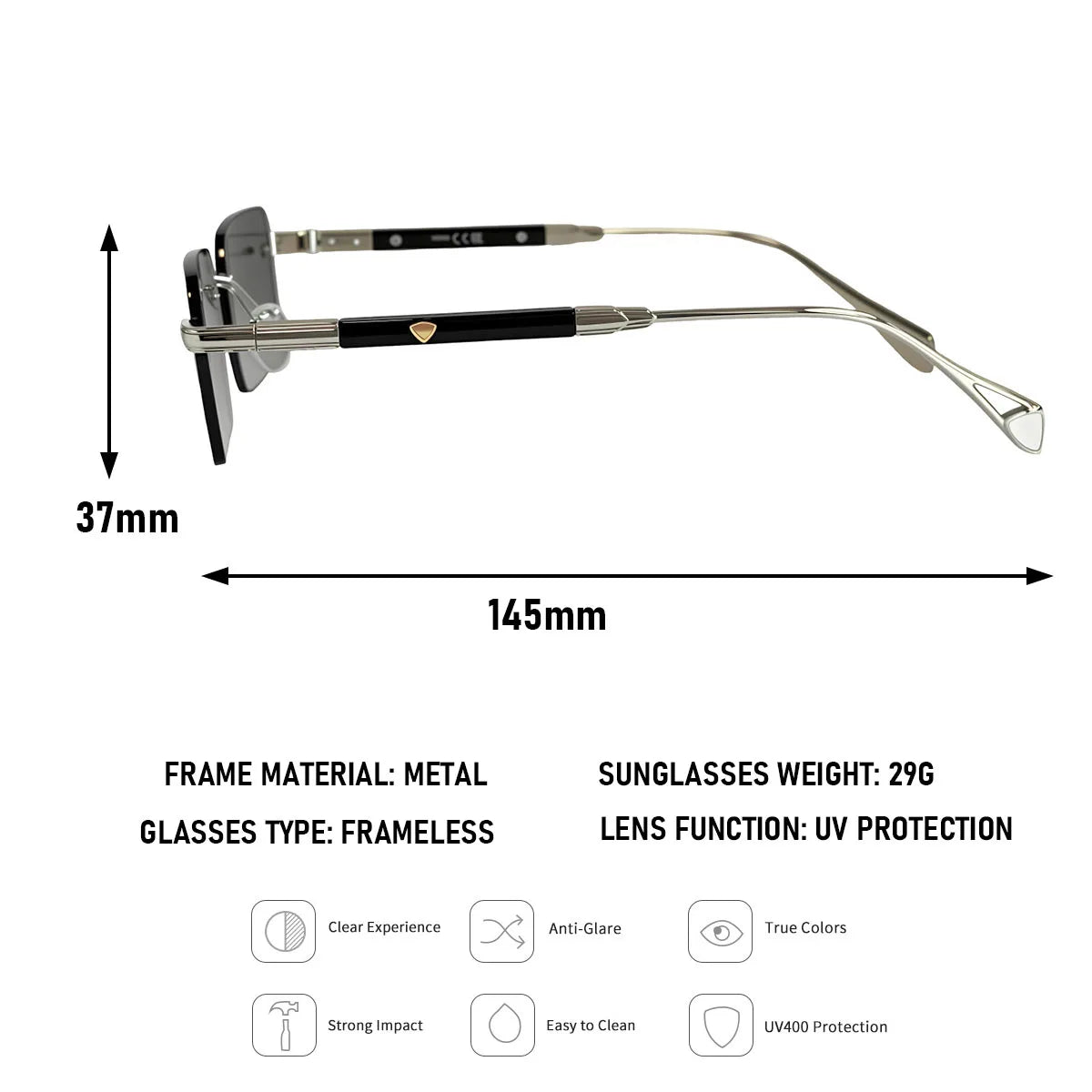 Rimless Sunglasses Women Trendy 2026 Metal Square Sunglass Men Luxury Fashion Glasses Vintage Dropshipping Lunette Soleil Femme