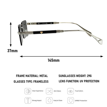 Rimless Sunglasses Women Trendy 2026 Metal Square Sunglass Men Luxury Fashion Glasses Vintage Dropshipping Lunette Soleil Femme
