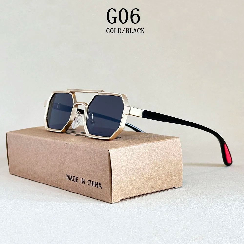 2025 Luxury Sunglass Men Vintage Steampunk Square Sunglasses Women Retro Fashion Glasses Sunglasses For Men Lunette Soleil Femme