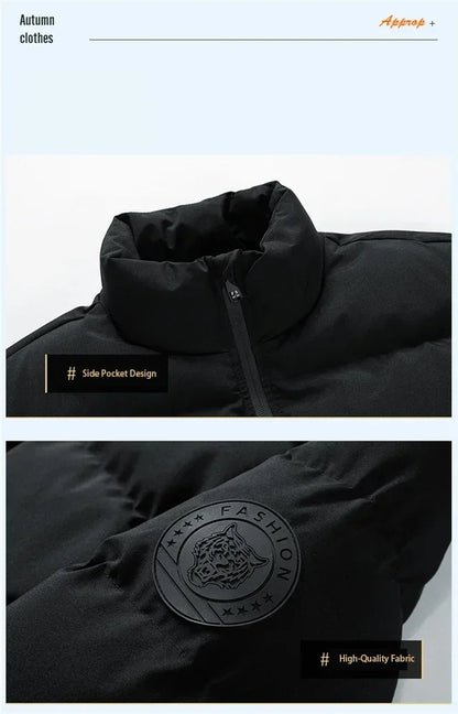 Men's Cotton Warm Jacket - 2025 Winter Fashion Trend - Short Warm Men's Jacket - Thick and Casual Warm Jacket - Men's Trench Coa