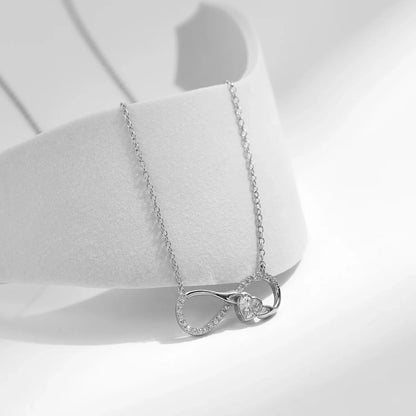 925 Sterling Silver Infinite Love Necklace Romantic Embrace Heart Pendant Link Chain For Women Anniversary Jewelry Gifts