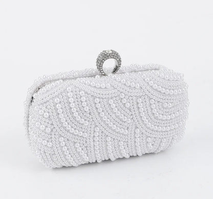 Pearl Clutch Bags Women Purse Ladies white Hand Bags Evening Bags for Party Wedding black Shoulder Bag Bolsa Feminina