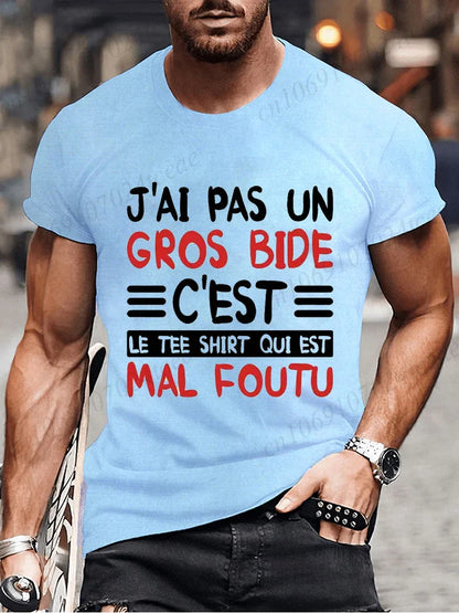 I Don't Have A Big Paunch Men T Shirt Funny French Humor Gift Y2k T-shirt Summer Casual Unisex Tee Fashion Summer Tee Shirt Tops