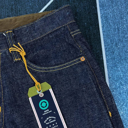 16oz High Quality Pink Selvadge Denim Jeans for Men Cotton Washed Pants Raw Blue American Vintage Hard Thick Straight Trousers